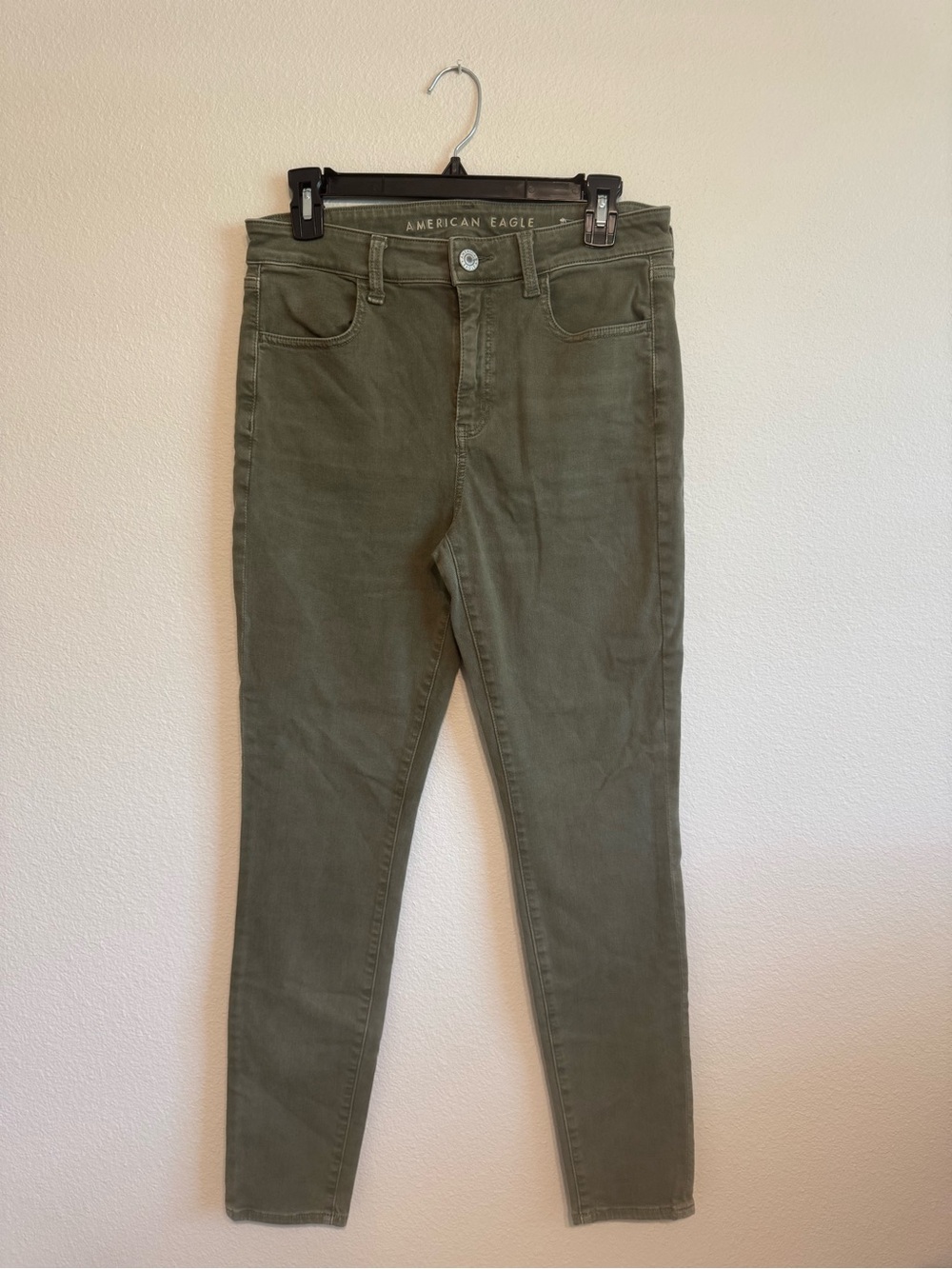 American Eagle Outfitters 10 R Olive Green High-Rise Jeans